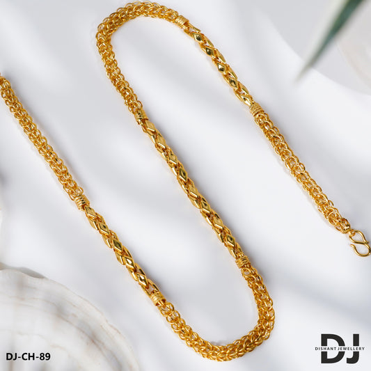New Classical Gold design kaju katli bahubali Chain for Men.(CH-89)