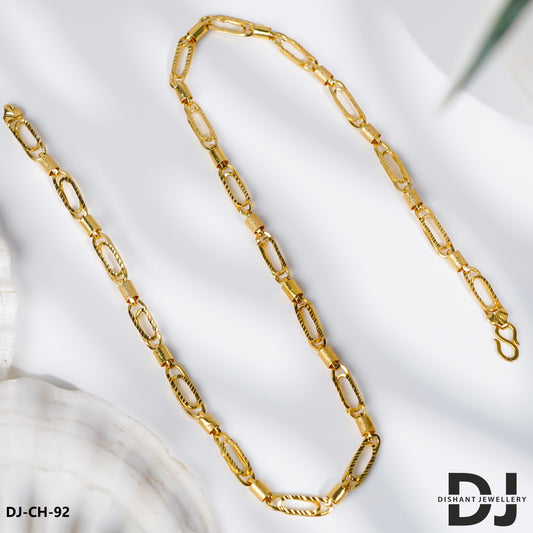 Classical Joint Two Kadi with round PIPE Chain for Men (CH-92)
