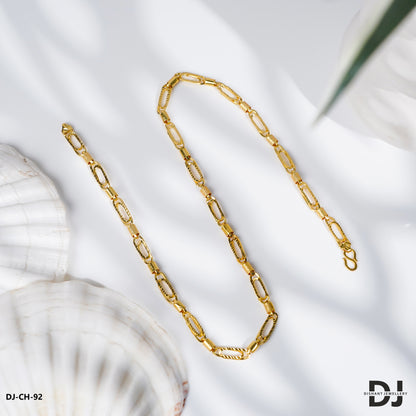 Classical Joint Two Kadi with round PIPE Chain for Men (CH-92)