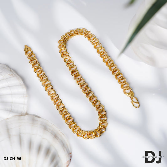 New Classical Gold Finish 2 Kadi Chain with support design chain for Men.(CH-96)