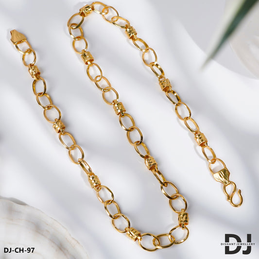 New Gold Platted Joint Ring Into Pop Design Chain For Men.(CH-97)