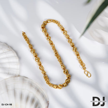 New Style Crafted Design Chain With 2 Kadi Linked Rassa Chain for Men.(CH-98)