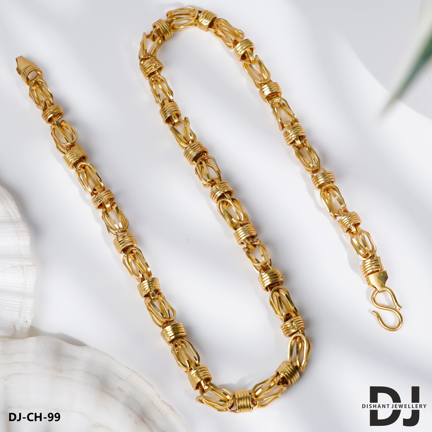 New Heavy Micro Gold Platted Joint Ring Into Pop Design Chain For Men.(CH-99)