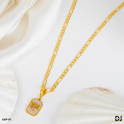 Gold Forming KADI With Diamond RAM Design Chain Pendant Combo.(CP-01)
