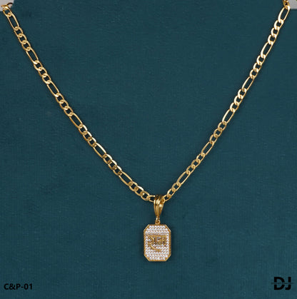 Gold Forming KADI With Diamond RAM Design Chain Pendant Combo.(CP-01)