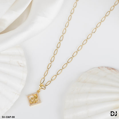 Classical Gold forming Chain with OM pendal for Men.(CP-08)