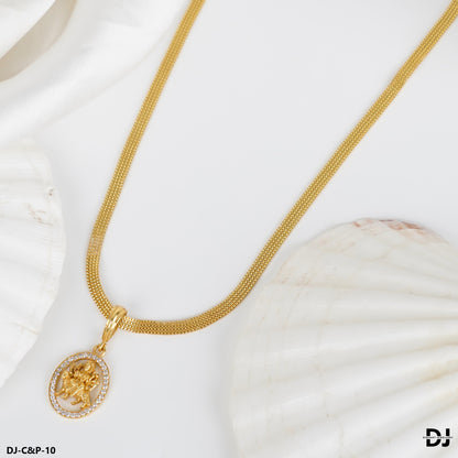 4 Line Box Chain with Ambika Maa pendal for Men.(CP-10)