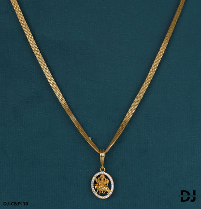 4 Line Box Chain with Ambika Maa pendal for Men.(CP-10)