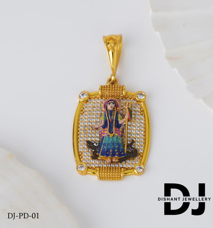 Superior Diamond Khodiyar maa Pendant for Men DJ-PD-01