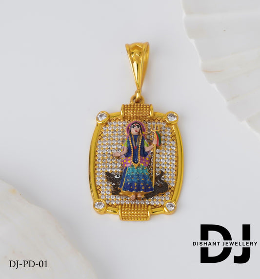 Superior Diamond Khodiyar maa Pendant for Men DJ-PD-01