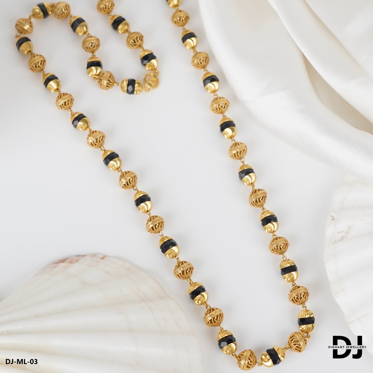 New 8 mm Gold Plated and ceramic stone mala for Men.(ML-03)
