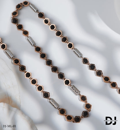 Rose Gold Forming Lovely Design High-quality Rudraksha Mala For Men.(ML-01)