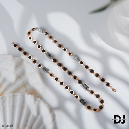 New ovel Rose Gold Forming Lovely Design Rudraksha Mala For Men.(ML-02)