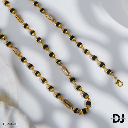 New Gold Forming Lovely Design Rudraksha Mala For Men.(ML-03)