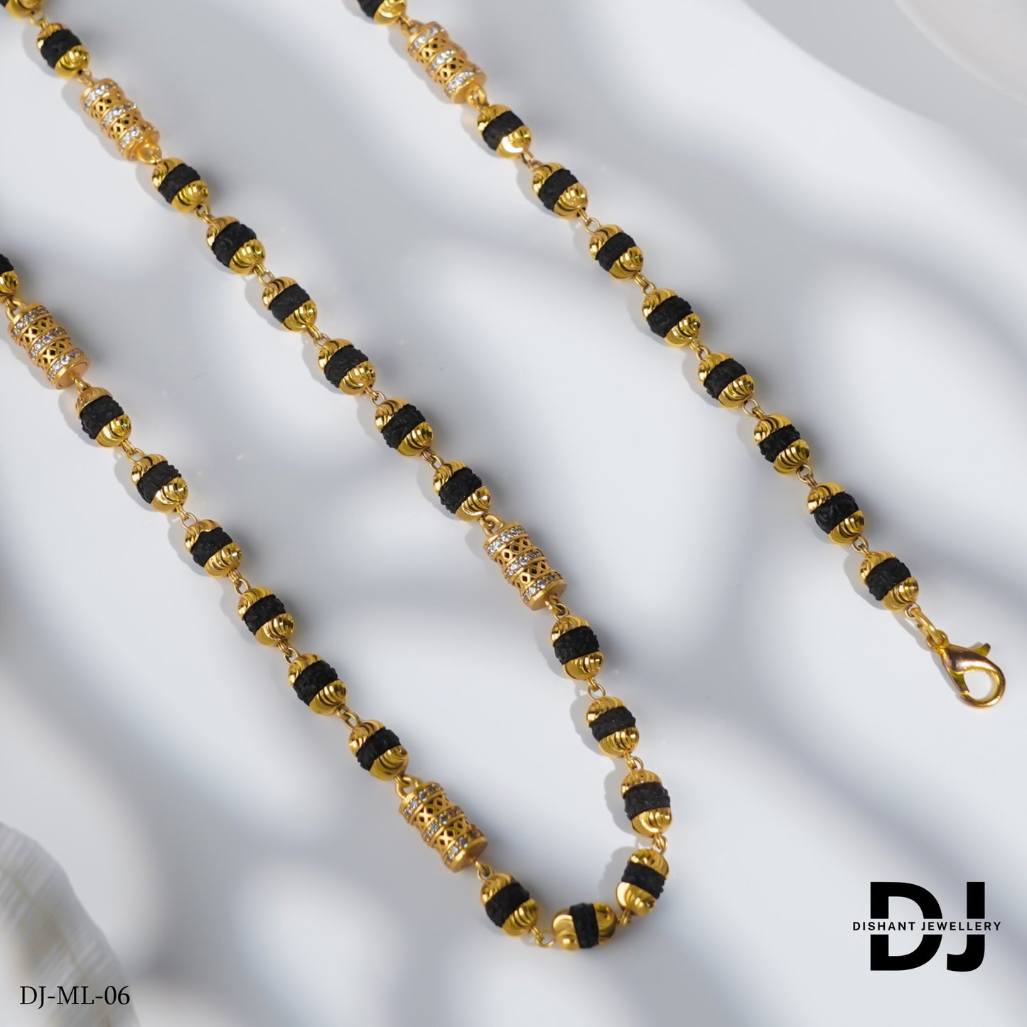 New Gold Forming Lovely Design High-quality Rudraksha Mala For Men.(ML-06)