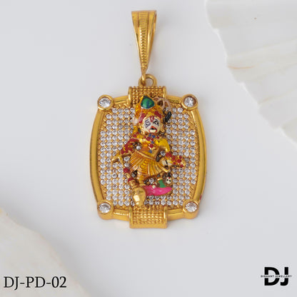 New Gold Forming  Rudraksha Mala And Superior Diamond Kashtabhanjan Dev Pendant For Men.(M&P-01)