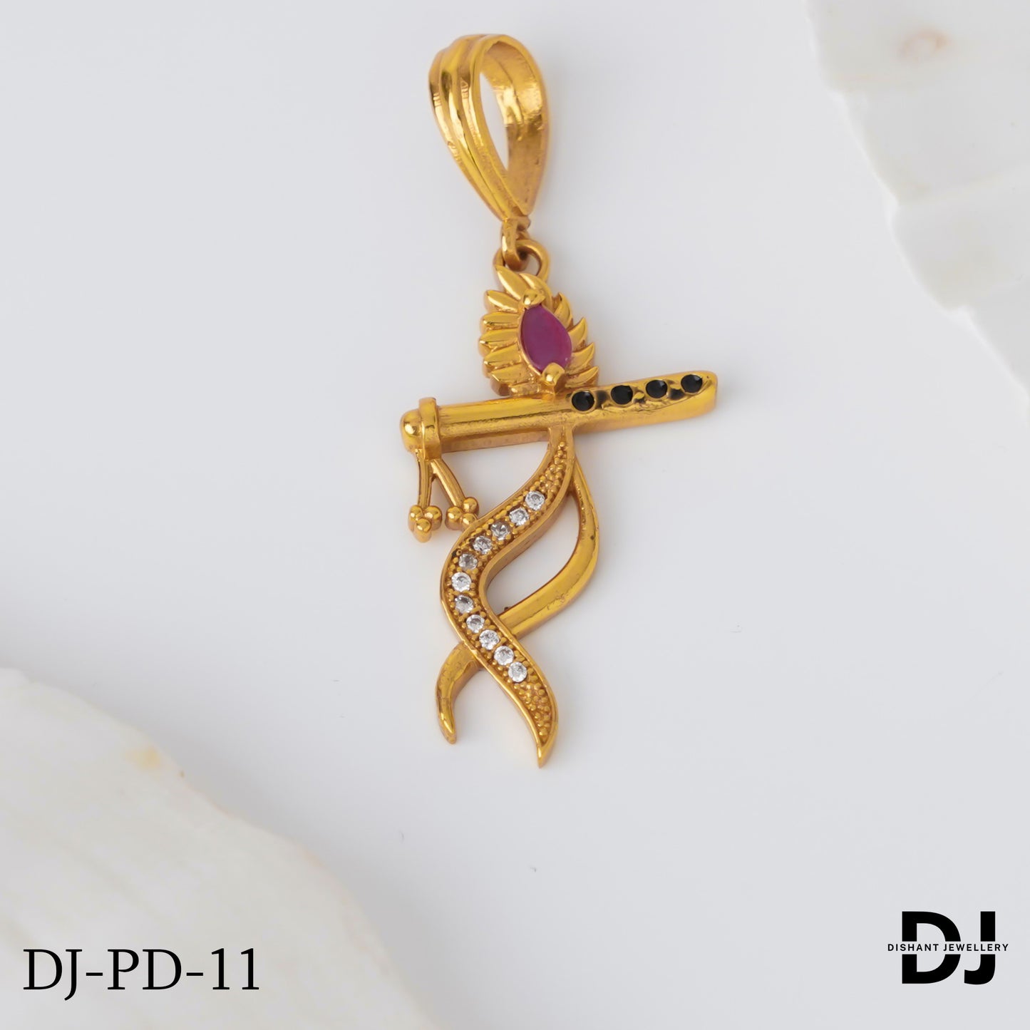 New Red Diamond Krishna Pendant for men. (PD-11)