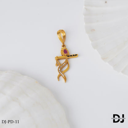 New Red Diamond Krishna Pendant for men. (PD-11)