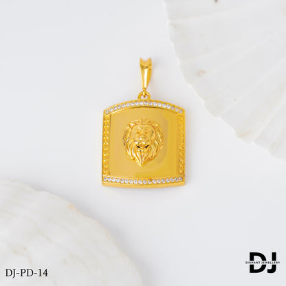 New line face Diamond Gold Pletted Design Pendant.(PD-14)