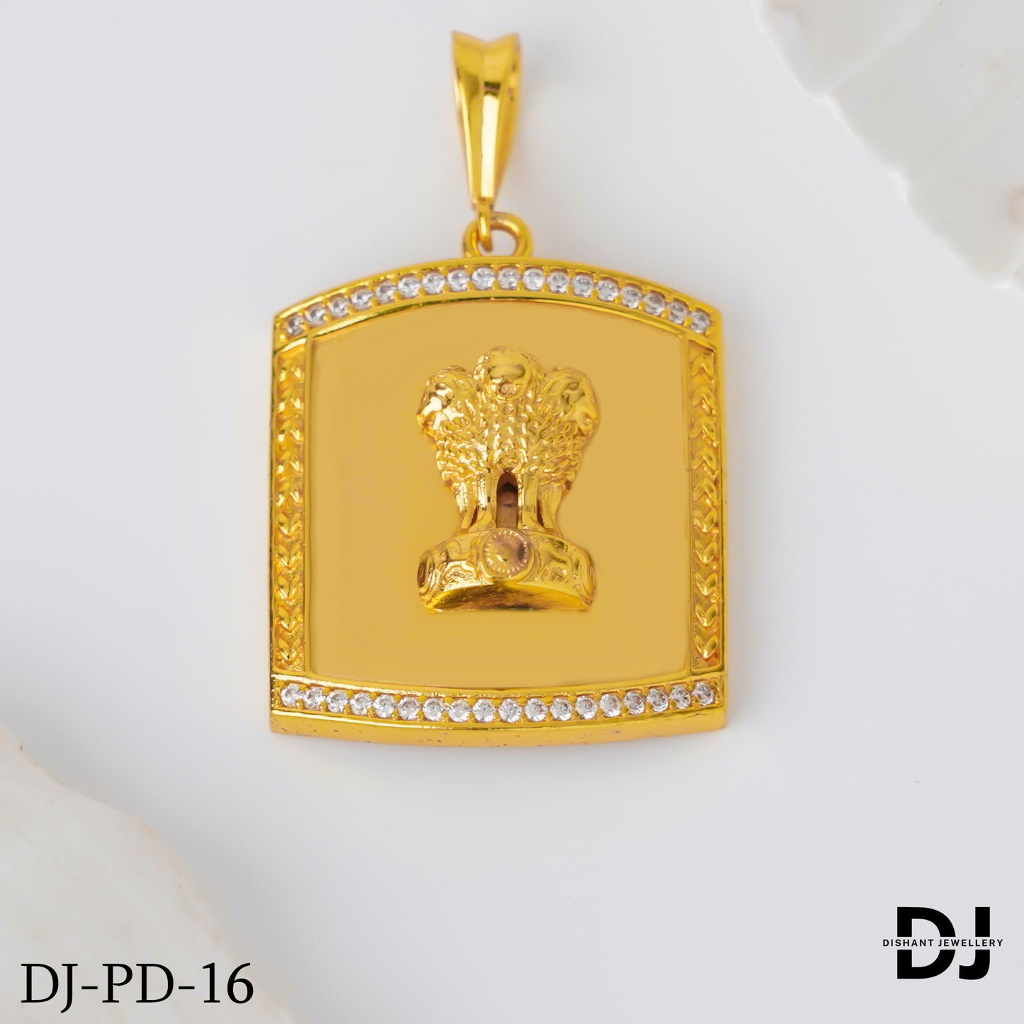 New Satyamev Jayate Diamond Gold Pletted Design Pendant.(PD-16)