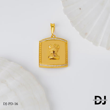 New Satyamev Jayate Diamond Gold Pletted Design Pendant.(PD-16)