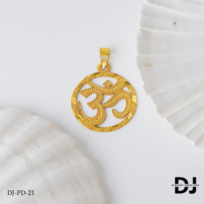 New Round Design Gold Pletted OM CNC Design Pendant.(PD-21)