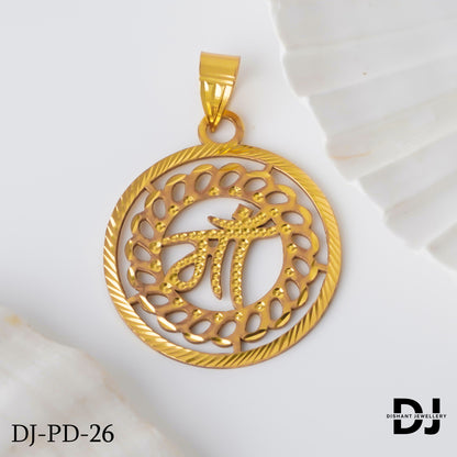 New Round Gold Pletted MAA Design Pendant.(PD-26)