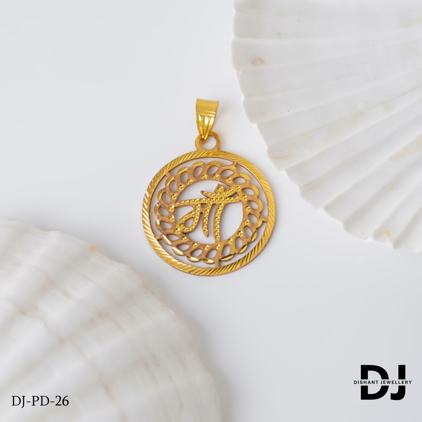 New Round Gold Pletted MAA Design Pendant.(PD-26)
