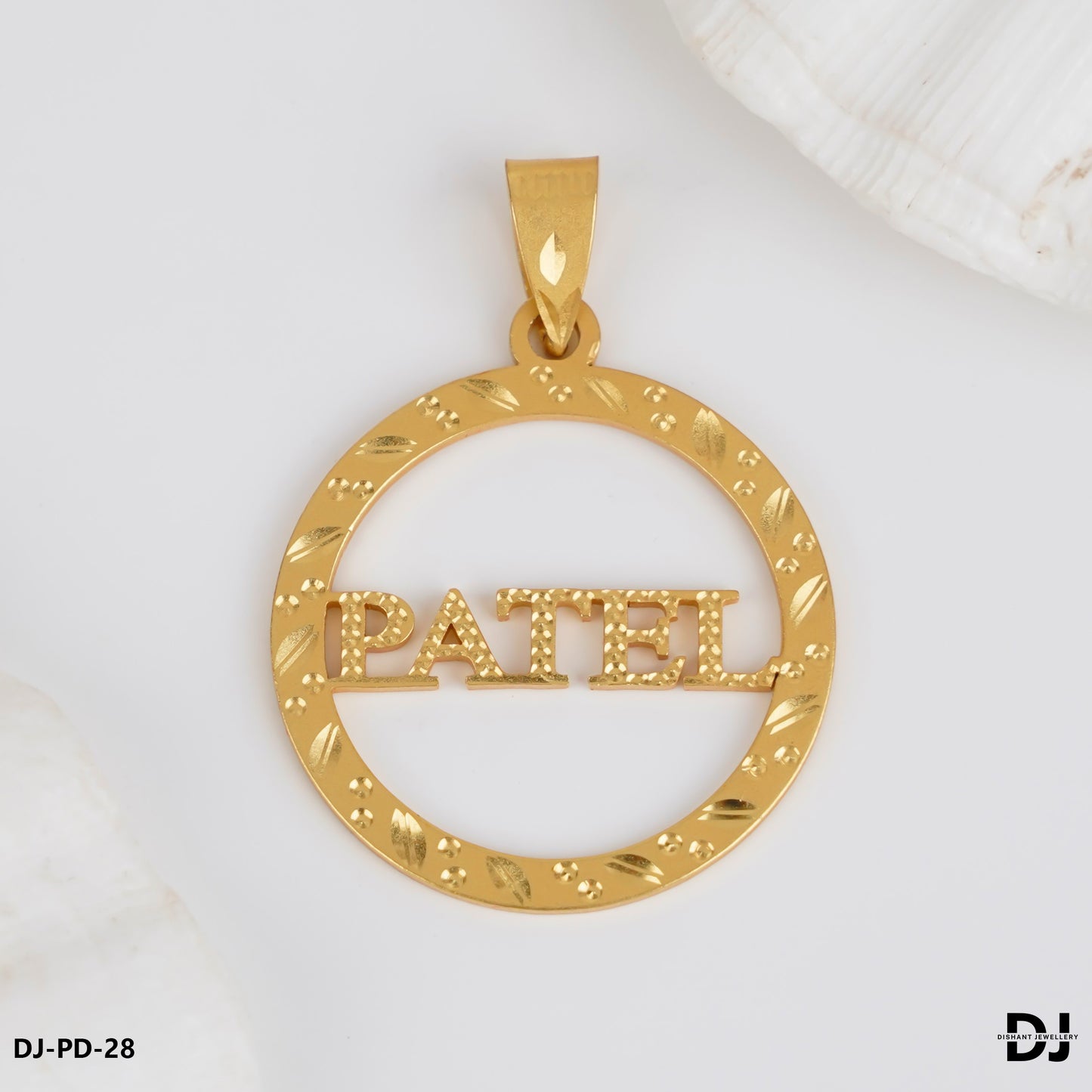 New Round Gold Pletted PATEL Design Pendant.(PD-28)