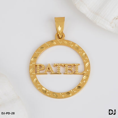 New Round Gold Pletted PATEL Design Pendant.(PD-28)