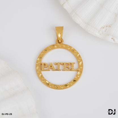 New Round Gold Pletted PATEL Design Pendant.(PD-28)