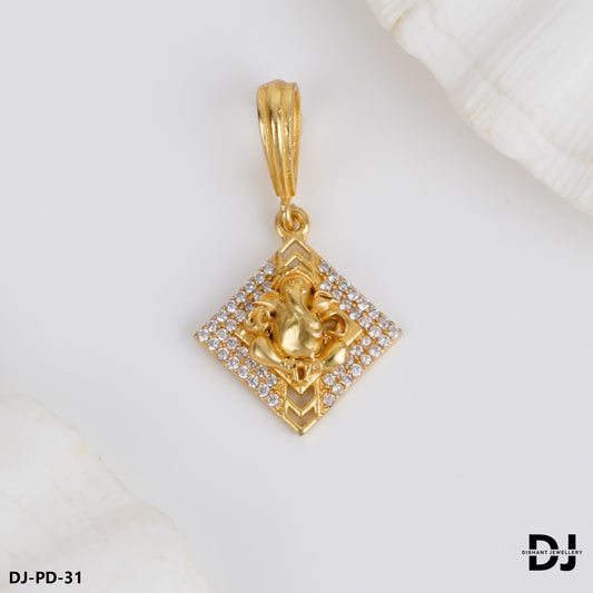 New classic Superior Diamond GANESH Pendant for Men.(PD-31)